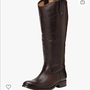 Frye Melissa Button Leather Dark Brown Boot- size 9